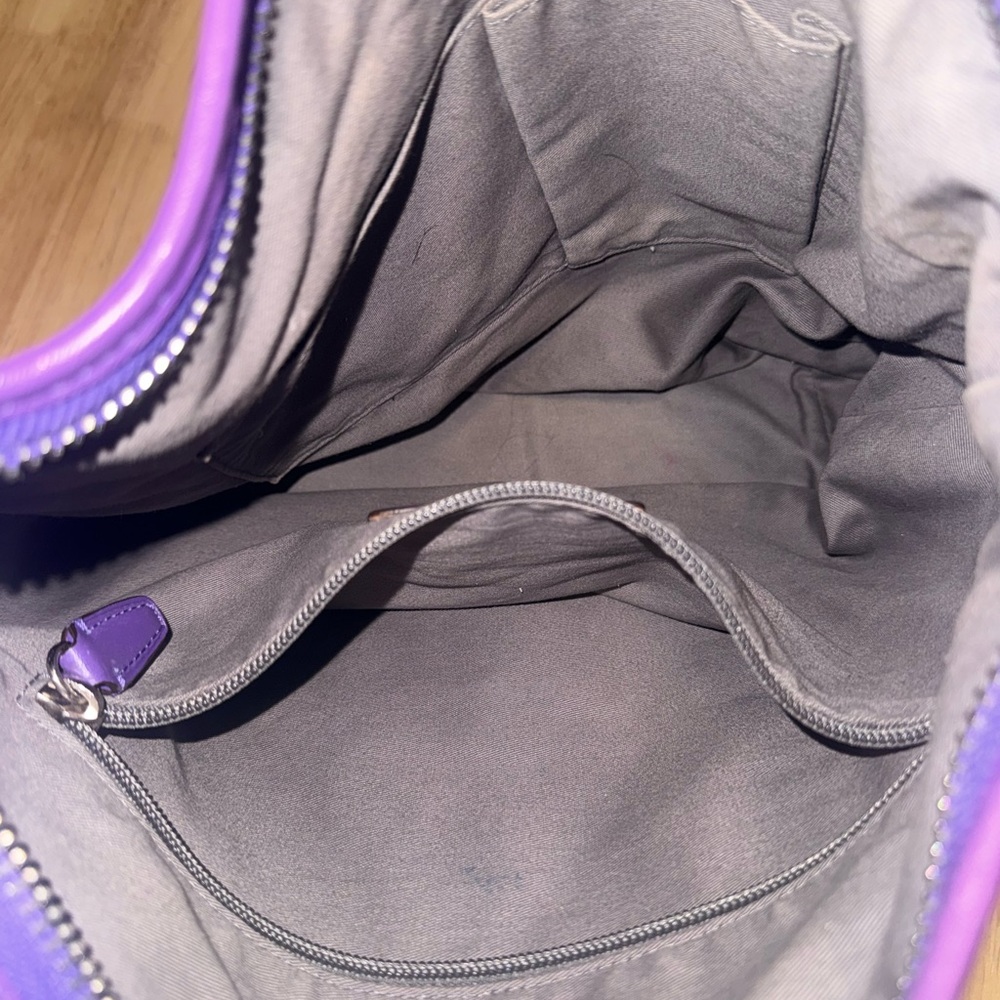 Coach Purple Leather Shoulder Hobo with Tassel Detail - Picture 4 of 8